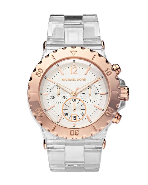 michael kors clear chronograph watch|michael kors waterproof watch.